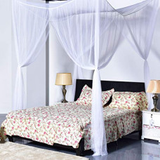 Deals, Discounts & Offers on Baby Care - Anaya Mosquito Net 4 Corner Post Bed Canopy, Quick and Easy Installation