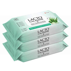 Deals, Discounts & Offers on Beauty Care - Lacto Calamine Daily Face Cleansing Wipes with Aloe Vera, Cucumber & Vitamin E, Hydrating, Refreshing, Soothing Paraben and Alcohol Free, White, Pack of 3, 75 Count