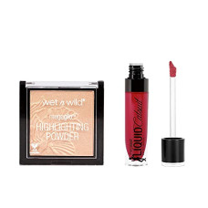 Deals, Discounts & Offers on Beauty Care - Wet n Wild Wet N Wildhighlightling Powder & Liquid Lipstick Combo (Precious Petals, Missy and Fierce), Multicolor, 2 Pieces
