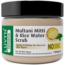 Deals, Discounts & Offers on Beauty Care - Luvyh Multani Mitti and Rice Water Face Scrub (100g) Clean Skin Cells, Blackheads and Whiteheads Removal