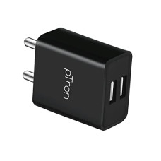 Deals, Discounts & Offers on Mobile Accessories - pTron Volta Dual Port 12W Smart USB Charger Adapter, Multi-Layer Protection, Made in India, BIS Certified, Fast Charging Power Adaptor Without Cable