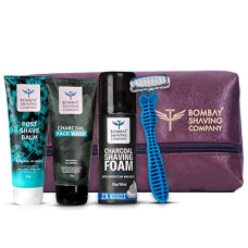Deals, Discounts & Offers on Health & Personal Care - Bombay Shaving Company Grooming And Shaving Travel Kit For Men |Pack Contain Charcoal Face Wash, Charcoal Shaving Foam, Post Shave Balm, the Boss Razor and a Travel Bag |