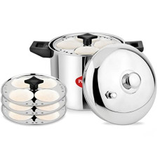 Deals, Discounts & Offers on Cookware - Pigeon Stainless Steel Idly Maker 4 Plates Compatible with Induction and Gas Stove