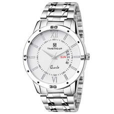 Deals, Discounts & Offers on Men - TIMEWEAR Analog Day Date Functioning Stainless Steel Chain Watch