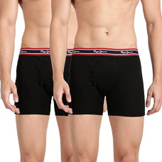Deals, Discounts & Offers on Men - Pepe Jeans Innerwear Men's Solid Cotton Antibacterial Trunks (Pack of 2)