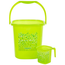 Deals and Offers on  - Nayasa 2 Piece Plastic Bucket and Mug Set, Green Deals, Discounts & Offers on  - Nayasa 2 Piece Plastic Bucket and Mug Set, Green