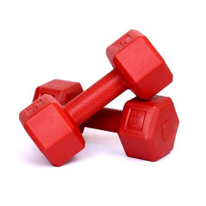 Deals and Offers on  - FitBox Sports 2kg Hexa PVC Dumbbells (1kg x 2) RED Deals, Discounts & Offers on  - FitBox Sports 2kg Hexa PVC Dumbbells (1kg x 2) RED