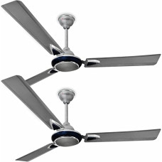 Deals, Discounts & Offers on  - LONGWAY Starlite-1 P2 1200 mm/48 inch Ultra High Speed 3 Blade Anti-Dust Decorative 5-Star Rated Ceiling Fan (Silver Blue, Pack of 2)