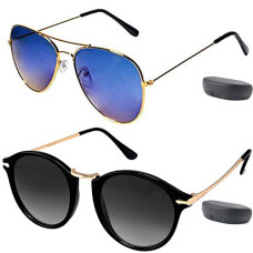 Deals and Offers on Women - Y&S Unisex UV Protected Sunglasses For Mens Womens In Blue And Black Combo Of 2 Man Woman Sun glasses Goggles Set (ZLB1-6LGY-LXB2) Deals, Discounts & Offers on Women - Y&S Unisex UV Protected Sunglasses For Mens Womens In Blue And Black Combo Of 2 Man Woman Sun glasses Goggles Set (ZLB1-6LGY-LXB2)