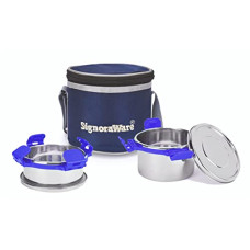 Deals and Offers on  - SignoraWare 500ml+350ml All Steel Executive Small Lunch Box with Bag, Food Grade BPA Free, Leak Proof and Air Tight Stainless Steel Containers, Compact and Sleek Tiffin Box (Set of 2 Violet) Deals, Discounts & Offers on  - SignoraWare 500ml+350ml All Steel Executive Small Lunch Box with Bag, Food Grade BPA Free, Leak Proof and Air Tight Stainless Steel Containers, Compact and Sleek Tiffin Box (Set of 2 Violet)