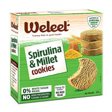 Deals and Offers on  - Weleet Spirulina & Millet Digestive Healthy Cookies |Home/Office Snack |Free of White Sugar & No Maida Used, No Added Preservatives, Enriched with Natural Ingredients -Pack of 1- (270 gm) Deals, Discounts & Offers on  - Weleet Spirulina & Millet Digestive Healthy Cookies |Home/Office Snack |Free of White Sugar & No Maida Used, No Added Preservatives, Enriched with Natural Ingredients -Pack of 1- (270 gm)