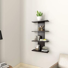 Deals, Discounts & Offers on Furniture - Amazon Brand - Solimo Ivy Engineered Wood Wall Shelf (Wenge , Set of 2 Shelves)