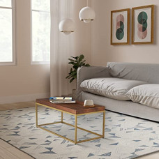 Deals and Offers on Vegetables & Fruits - Amazon Brand - Solimo Cousta Rectangular Coffee Table(Solid Mango Wood & Iron, Natural Finish) Deals, Discounts & Offers on Vegetables & Fruits - Amazon Brand - Solimo Cousta Rectangular Coffee Table(Solid Mango Wood & Iron, Natural Finish)
