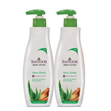 Deals, Discounts & Offers on  - Santoor Germ Shield Body Lotion, 250ml (Pack of 2) with Sandalwood Extracts and Aloe Vera