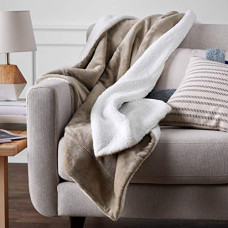 Deals and Offers on  - Amazon Basics Polyester Twin Sherpa Blanket, Beige, Taupe, Pack of 1, Reversible Deals, Discounts & Offers on  - Amazon Basics Polyester Twin Sherpa Blanket, Beige, Taupe, Pack of 1, Reversible