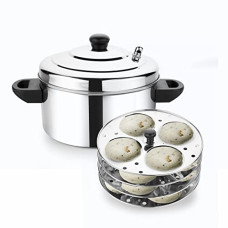 Deals and Offers on Cookware - Crystal Stainless Steel Idli Cooker (DLX) 4 Plates, Induction Compatible Deals, Discounts & Offers on Cookware - Crystal Stainless Steel Idli Cooker (DLX) 4 Plates, Induction Compatible