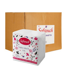 Deals, Discounts & Offers on  - Softouch Tabel Grace Tissue Paper Napkin 112 Packet- (100 Pcs per Packet) Size 22x23 Total 11200 napkins
