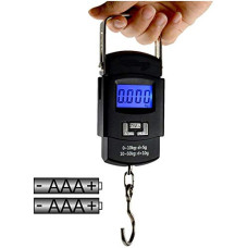 Deals, Discounts & Offers on  - GLUN Bolt Electronic Portable Fishing Hook Type Digital LED Screen Luggage Weighing Scale, 50 kg/110 Lb (Black)