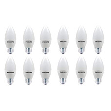 Deals, Discounts & Offers on  - PHILIPS 4-Watt 400-lumen Frosted Candle E27 Base (Cool White, Pack of 12) - Decorative, Ambience