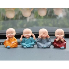 Deals, Discounts & Offers on  - The Bright Storey Baby Monk Buddha Set of 4 Decorative Showpiece Figurines (Multicoloured)