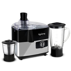 Deals, Discounts & Offers on  - Lifelong LLJMG07 Juicer Mixer Grinder 500W with 2 Jars Liquidizing and multipurpose Grinding Jar| Stainless Steel blades| 2 Speed Options with Whip| 1 Year Warranty (Black)