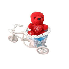 Deals, Discounts & Offers on  - Yantram Vedic Products Love Articial Gift Set with White Cycle Blue Ribban and Red Small Taddy