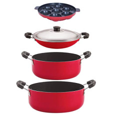 Deals, Discounts & Offers on Cookware - Nirlon Gas Compatible Aluminium Non-Stick Cookware Set (AC_CS22_AP7_CS24)