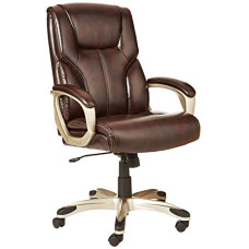 Deals, Discounts & Offers on Furniture - AmazonBasics High Back Executive Chair (Brown, Leather)