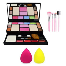 Deals, Discounts & Offers on Beauty Care - TYA Makeup Eyeshadow Kit (6171) & 5 Pcs Makeup Brush & 2 Pc Blender Puff Combo - Multicolor