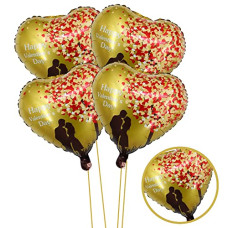 Deals, Discounts & Offers on  - AMFIN (Pack of 4) Happy Valentine Day Decor/Valentine Day Decoration Kit/Proposal Decoration Items/Bedroom Decoration Items/Love Theme Decoration/Heart Balloons