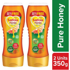 Deals, Discounts & Offers on Food and Health - Saffola Honey Gold, 100% Pure NMR Tested, Made with Kashmir Honey, Squeezy pack(2 x 350 g)
