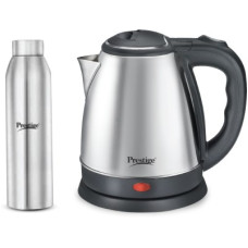 Deals, Discounts & Offers on Personal Care Appliances - Prestige Electric Kettle PKOSS 1.5L+Single Wall water Bottle- Electric Kettle(1.5 L, Silver, Black)