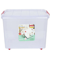 Deals, Discounts & Offers on  - ARISTO Multipurpose Plastic Storage Container Box with Wheels 25 LTR (Clear, Transparent), (45.8 x 34 x 26 cm, Rectangular)