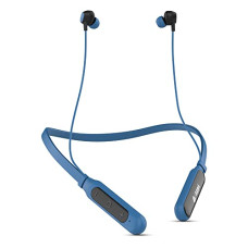 Deals, Discounts & Offers on Electronics - Aroma NB128 Grace 24 Hours Playing Time | Deep Bass | Made in India | Neckband Earphone Bluetooth Headset (Blue)