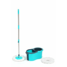 Deals, Discounts & Offers on  - Flipkart SmartBuy Bucket Spin Mop Floor Cleaning and Mopping System2 Microfiber Refills,Aqua BLUE Mop, Bucket, Mop Set
