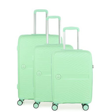 Deals, Discounts & Offers on  - Nasher Miles Bruges Hard-Sided Polypropylene Luggage Set of 3 Mint Green Trolley Bags (55, 65 & 75 cm)