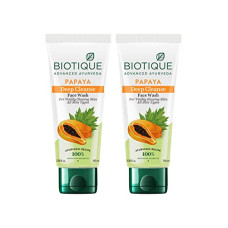 Deals, Discounts & Offers on  - Biotique Papaya Deep Cleanse Face Wash For Visibly Glowing Skin All Skin Types 2x100ml