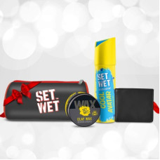 Deals, Discounts & Offers on  - SET WET Men's Styling Gift Set-Clay Hair Wax, Cool Avatar Deodorant + Mens Wallet Hair Wax(60 g)