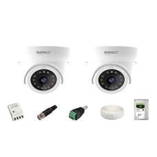 Deals, Discounts & Offers on Electronics - IMPACT BY HONEYWELL 2 MP CCTV KIT Without DVR I with 2 Dome CCTV Cameras I 1 Hard Disk & accesories I I-MKIT4CH-4 I Made in India I White