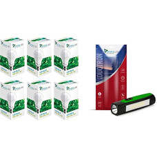 Deals, Discounts & Offers on  - SYSKA SSK-SRL-9W- Base B22 9-Watt LED Bulb (Pack of 6, Cool Day Light) & T112ML DUOTRON 1W Bright Led Rechargeable Torch (Green)