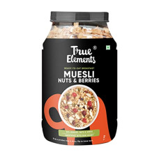 Deals, Discounts & Offers on  - True Elements Nuts & Berries Muesli 1kg - With 15% Millets, 12% Seeds, Almonds & Cranberries | 100% Wholegrain Breakfast Cereal | High in Fibre & Protein