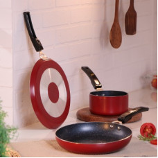 Deals, Discounts & Offers on Cookware - Flipkart SmartBuy 3 pc Non-Induction Bottom Non-Stick Coated Cookware Set(Aluminium, 3 - Piece)