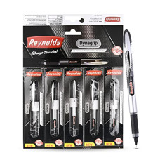 Deals, Discounts & Offers on Stationery - Reynolds DYNAGRIP 5 CT BOX - Black I Lightweight Ball Pen With Comfortable Grip