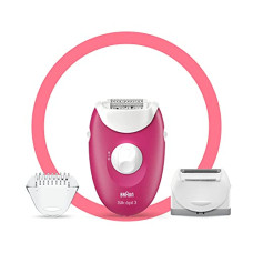 Deals, Discounts & Offers on Health & Personal Care - Braun Silk-epil 3 3-420 Epilator Raspberry Pink with 2 Extras Corded Epilator (Pink)
