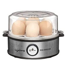 Deals, Discounts & Offers on  - Lifelong Egg Boiler 360-Watt (Transparent and Silver Grey), Boil 7 eggs | Easy to clean| 3 Boiling Modes, Stainless Steel Body and Heating Plate, Automatic Turn-Off