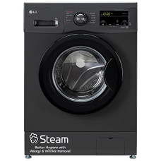 Deals, Discounts & Offers on Electronics - LG 8 Kg 5 Star Inverter Touch panel Fully-Automatic Front Load Washing Machine with In-Built Heater (FHM1408BDM, Middle Black, Steam