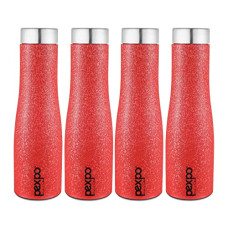 Deals, Discounts & Offers on  - Pexpo Stainless Steel Fridge Water Bottle, 1L, Pack of 4 Red, Monaco | Fast Cooling & Leak-Proof Water Bottle