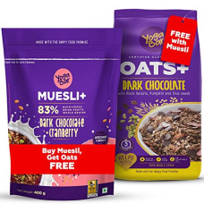 Deals, Discounts & Offers on  - Yogabar Breakfast Oatmeal and Muesli Combo | Dark Chocolate Muesli 400g | Dark Chocolate Oats 400g | Gluten Free Muesli and Whole Oatmeal