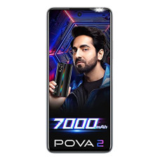Deals, Discounts & Offers on Electronics - Tecno POVA 2 (Polar Silver, 4GB RAM, 64GB Storage)| 7000mAh Battery | 48MP Camera | Helio G85