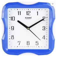 Deals, Discounts & Offers on  - Kadio Analog 20 cm X 20 cm Wall Clock (Blue, with Glass, Standard)